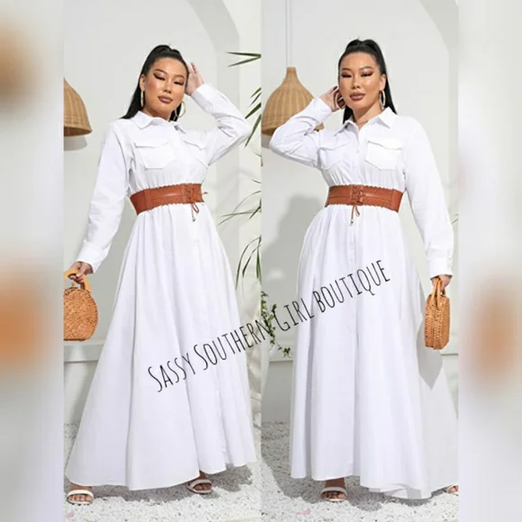 🆕⭐ Plus Black button down shirt maxi dress - Picture 8 of 14